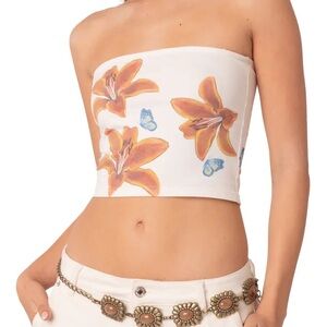 Edikted Tigerlily White Tube Top